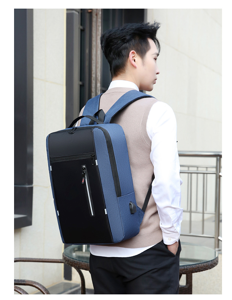 New large-capacity business commuting backpack, simple solid-color casual backpack, Oxford cloth portable computer schoolbag undefined