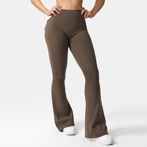 Workwear Pocket Yoga Pants High Elastic High Waist Lift Hip Tight Nudable Quick-Dry Sports Running Fitness Trousers