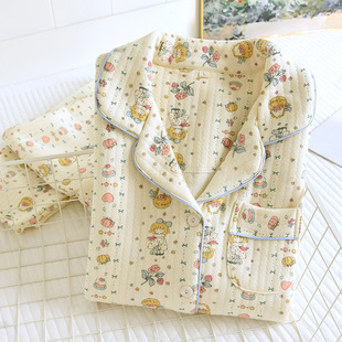 Air Cotton Moon Clothing Spring and Autumn Pure Cotton Postpartum Maternal Breast-feeding Dual-use Pregnant Women's Pajamas Summer Pregnancy without Stomach