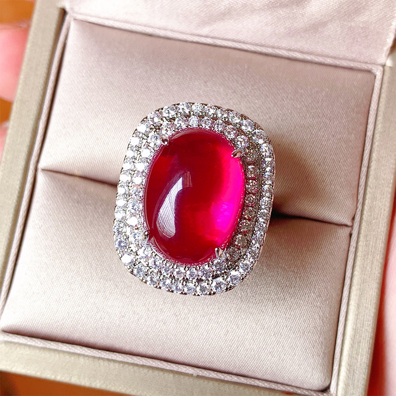 Zhuang Sheng joyas de cobre inferior de oro de hielo plantación fluorescente denier superficie lisa temperamento brillante traje de piedra principal 13*18