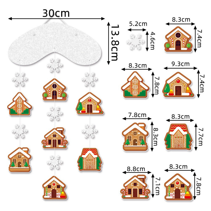 Nuevo estilo transfronterizo de decoración de fiesta de Navidad colgante invierno copo de nieve hombre de pan de jengibre colgante frente a la casa colgante