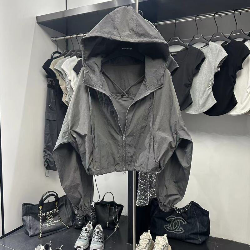 Black Jacket for Women, New Summer Style, Loose, Fashionable, Casual, Versatile, Short Workwear, Sun Protection Clothing