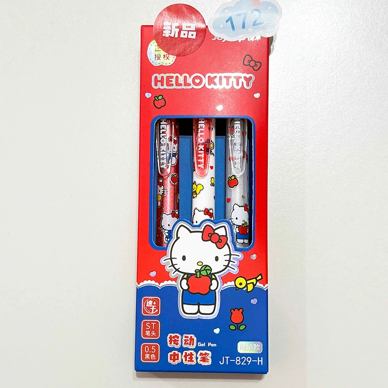 Hello Kitty, подлинная мультяшная ролерная ручка для учеников, плавная школьная канцелярия, 0.5 мм