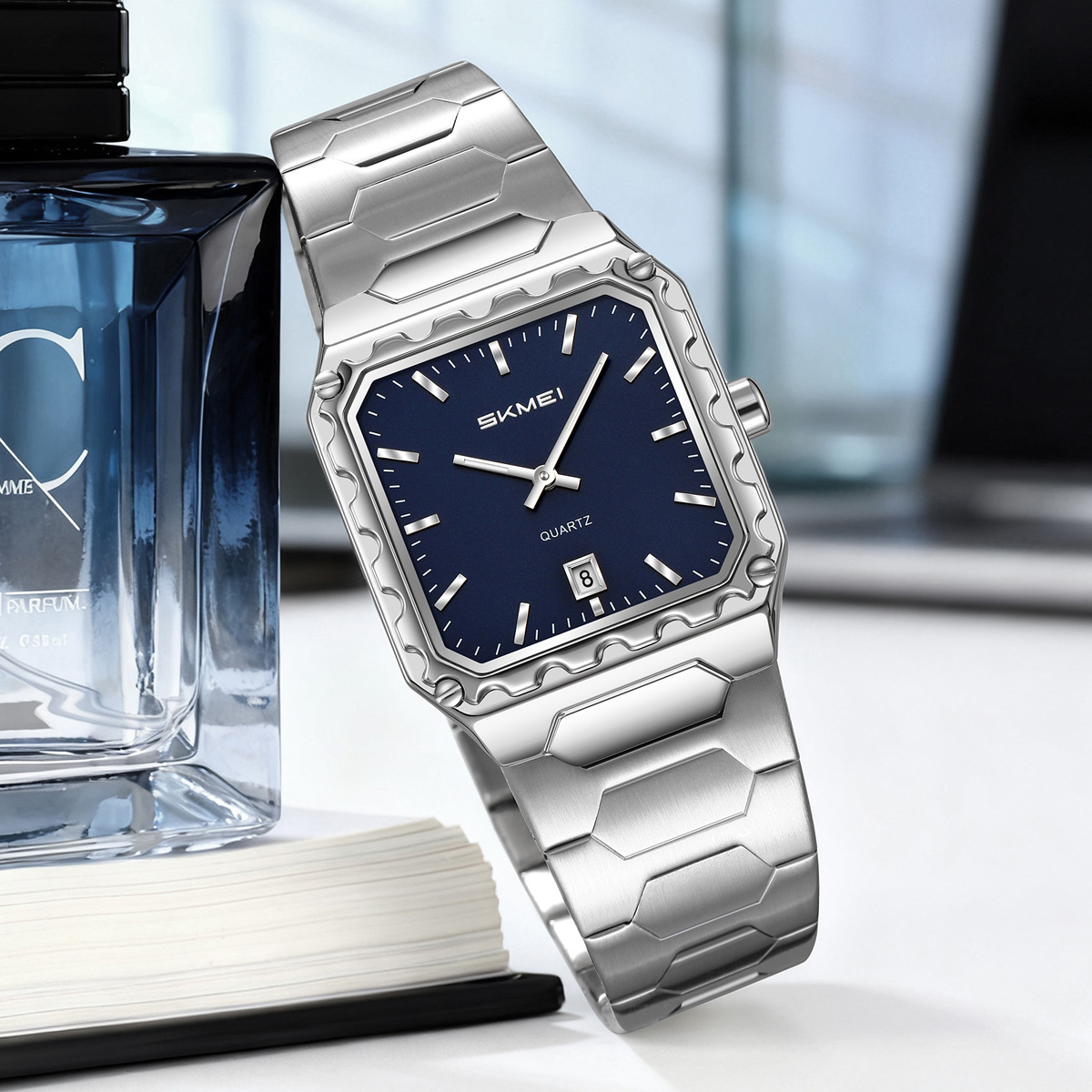Momento de acero transfronterizo calendario de hombres relojes de cuarzo impermeable de negocios relojes punteros relojes de pulsera fábrica al por mayor