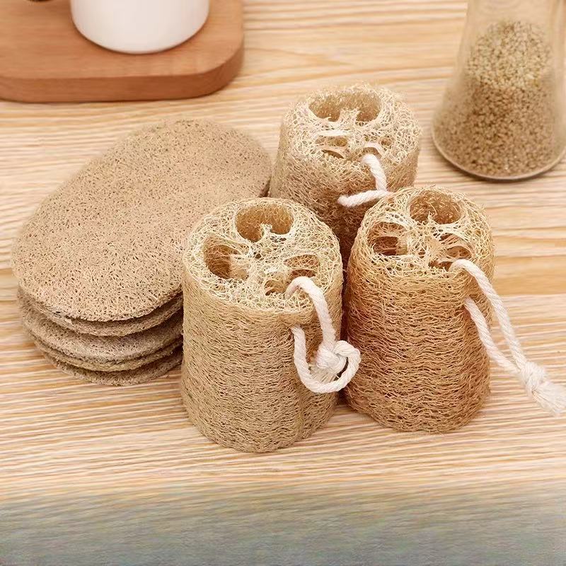 Soft and Hard Loofah Scrubbers, Pure Natural Loofah Sponges for Bathing, Pot Scrubbers, Loofah Pulp Dishwashing Cloths
