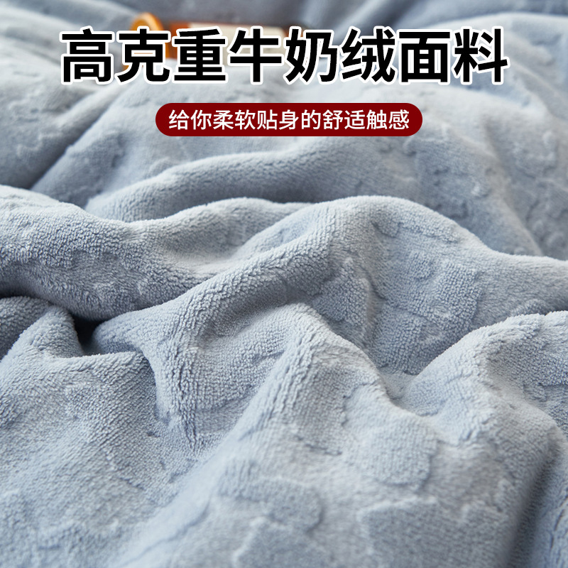 Espesado tallado de leche de lana de cuatro piezas conjunto 2025 nuevo coral lana de invierno sábanas de franela cubierta de cama