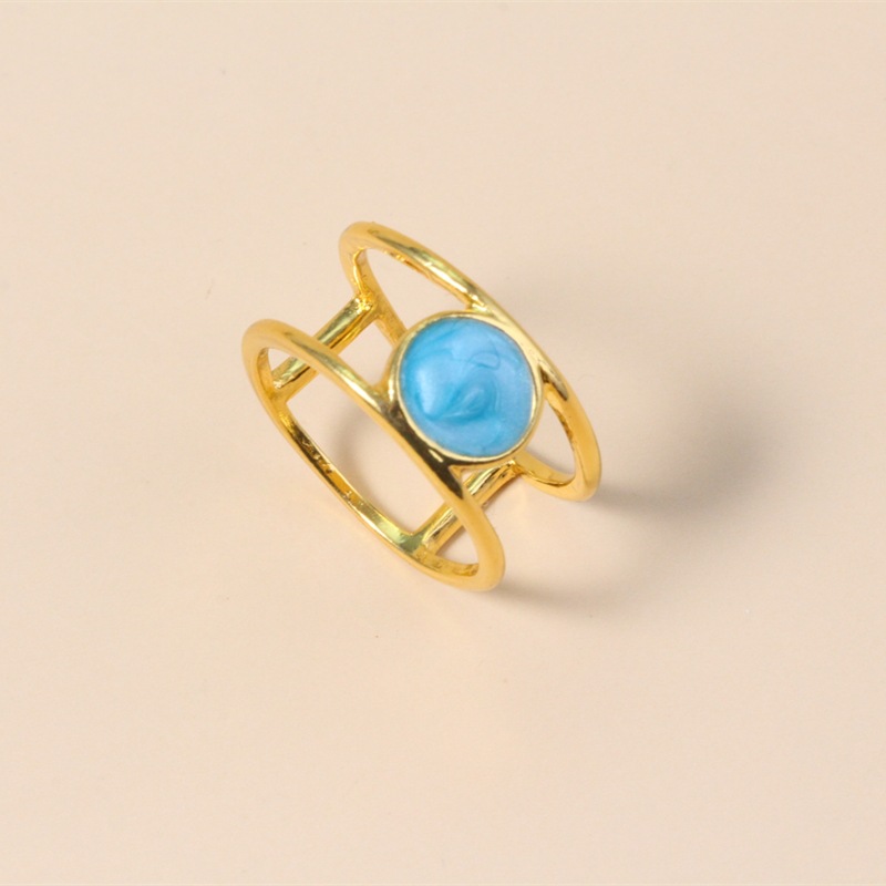 Fashion Inlaid Turquoise Ring display picture 2