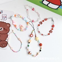 新款卡通kt猫串珠手机链可爱少女挂件钥匙扣多巴胺相机挂绳防丢