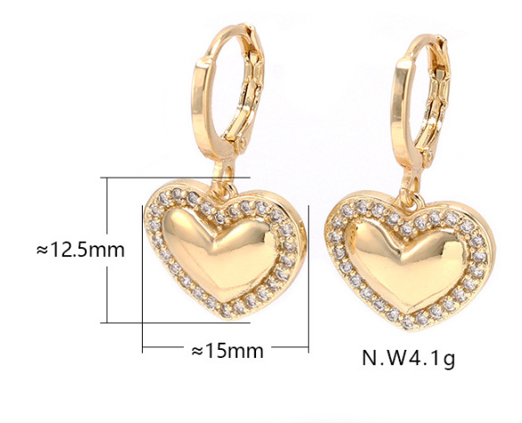 fashion new heartshaped zircon earrings wholesalepicture1