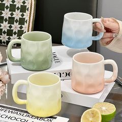 新款女生牛奶杯高颜值渐变色陶瓷水杯情侣马克杯办公室咖啡杯送礼