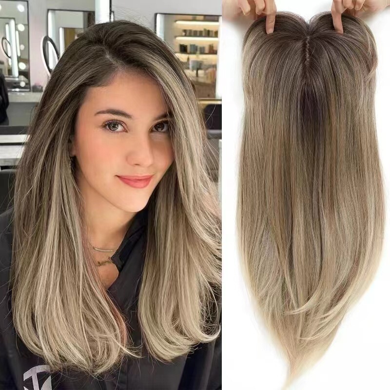 European and American Wig Women's Hair Replacement Block Gradient Color Eight-Shaped Bangs Chemical Fiber Products Long Curly Hair Women's Natural Breathable Hair Increase European and American Wig Women's Hair Replacement Block Gradient Color Eight-Shaped Bangs Chemical Fiber Products Long Curly Hair Women's Natural Breathable Hair Increase