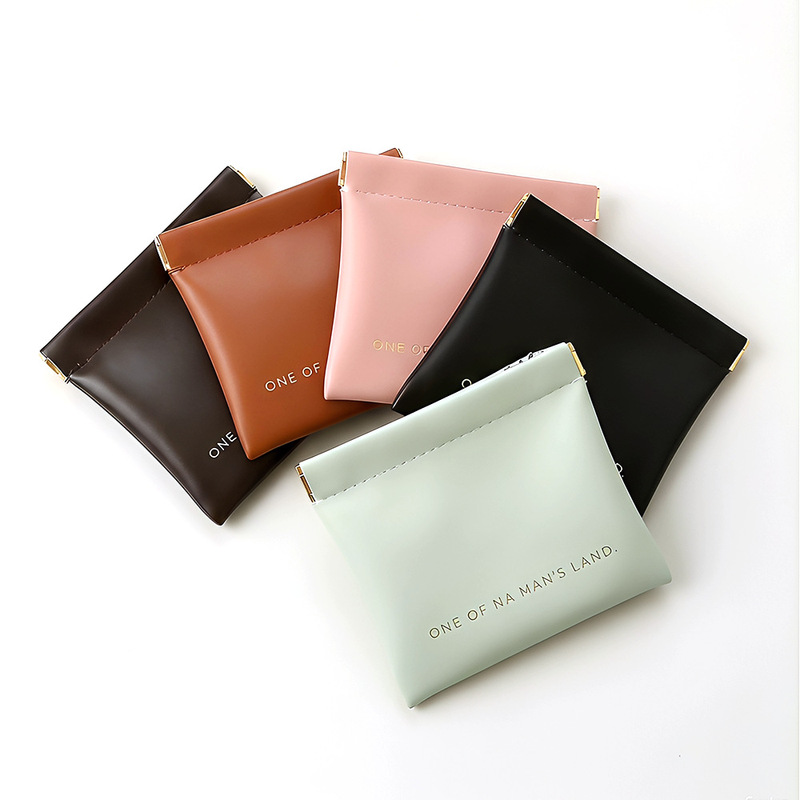 Automatic Closing Spring Clip Storage Bag Pu Coin Purse Wired Earphone Storage Pouch Mini Portable Lipstick Makeup Bag Automatic Closing Spring Clip Storage Bag Pu Coin Purse Wired Earphone Storage Pouch Mini Portable Lipstick Makeup Bag