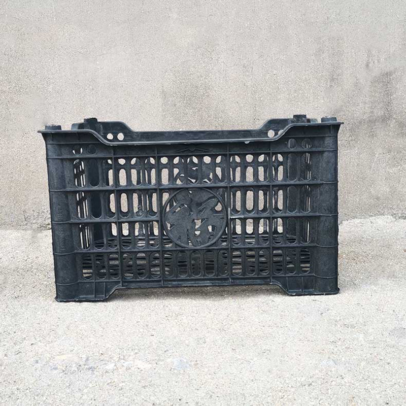 黑色塑料水果筐一次性水果周转箱蔬菜筐加厚胶筐凹口筐耐用