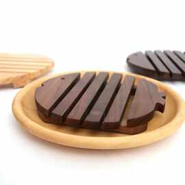 创意木质隔热垫餐桌无烫餐垫锅垫碗垫止滑止热雅致美观实用竹木垫