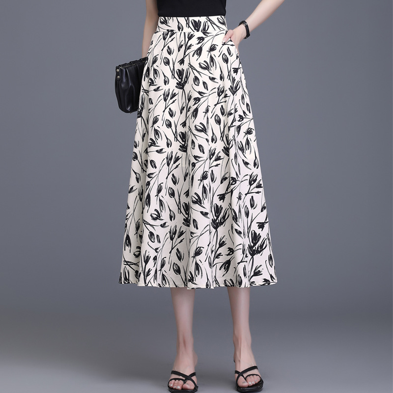 Shiffon summer thin long skirt