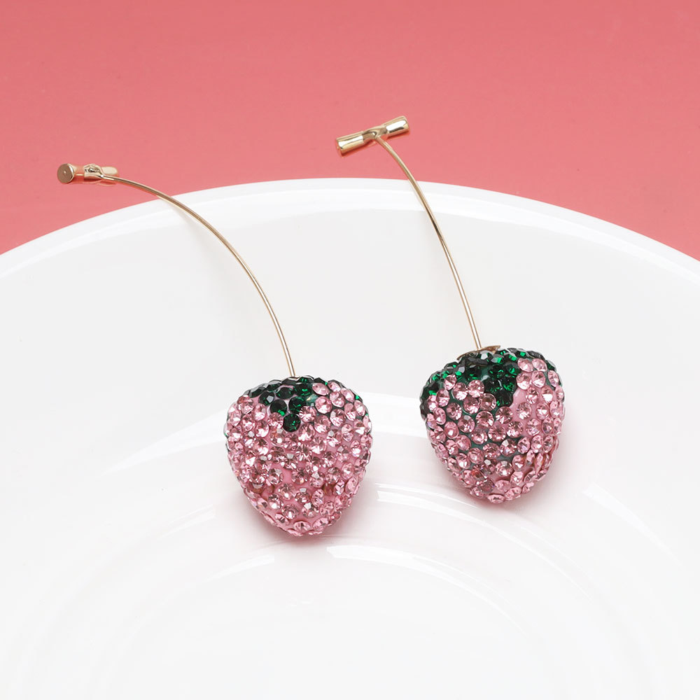 12g Weight Alloy Ear Needle Material Ear Studs Classification 1 Pair Quantity Holiday, Tea Party Occasion Zinc alloy Material Strawberry Pattern All Seasons Season Women's Gender Plating Design Sweet, Simple Style Style 1 Pair Sweet Simple Style Strawberry Plating Zinc Alloy Ear Studs 16