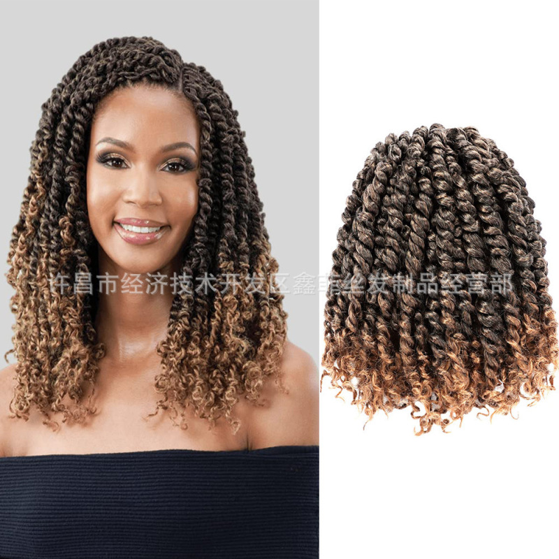Amazon New Product Double-Stranded Passion Twist African Dreadlock Braided Chemical Fiber Wig Amazon New Product Double-Stranded Passion Twist African Dreadlock Braided Chemical Fiber Wig