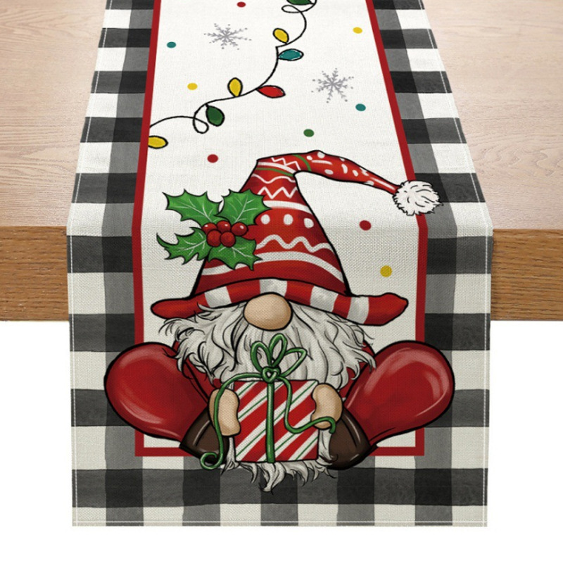 temujit クロスボーダー Amazon 新しいクリスマステーブルフラグ冬クリスマスプリントテーブルマットカスタマイズ可能|undefined