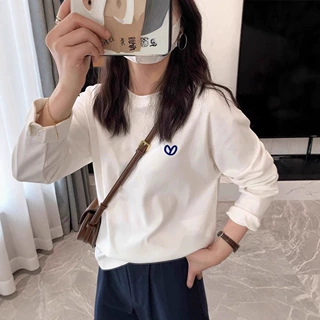 新款韩版宽松长袖t恤女2025秋冬牛奶丝ins中长款上衣女跨境批发