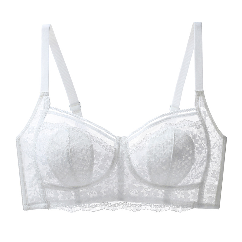 Orejas de conejo ropa interior de verano para mujer pecho grande delgado y sujetador pequeño sujetador inalámbrico anti-flacidez que recoge el pecho