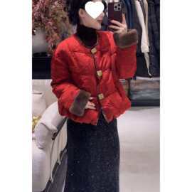 轻奢新中式国风红色棉服外套女2025新款爆款冬季高级感唐装棉袄