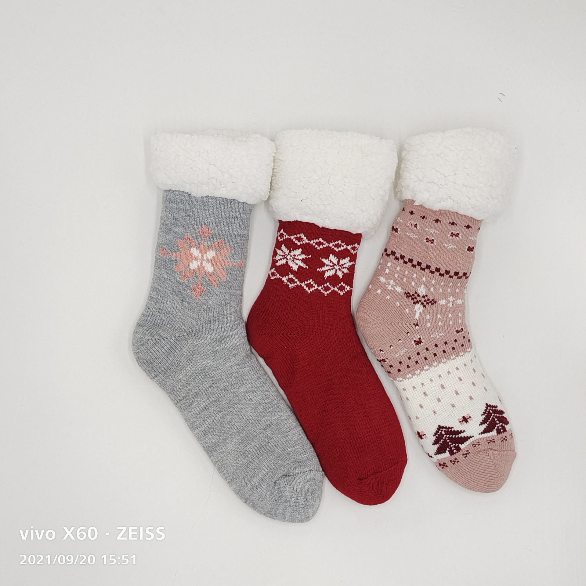 남성과 여성을위한 맞춤형 크리스마스 자카드 바닥 양말