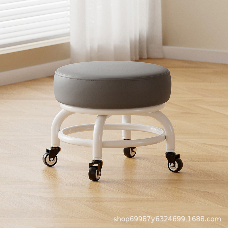 Rueda universal taburete pequeño polea doméstica taburete redondo para cambiar zapatos limpiador taburete bajo con artefactos mágicos para niños pequeños taburetes silenciosos