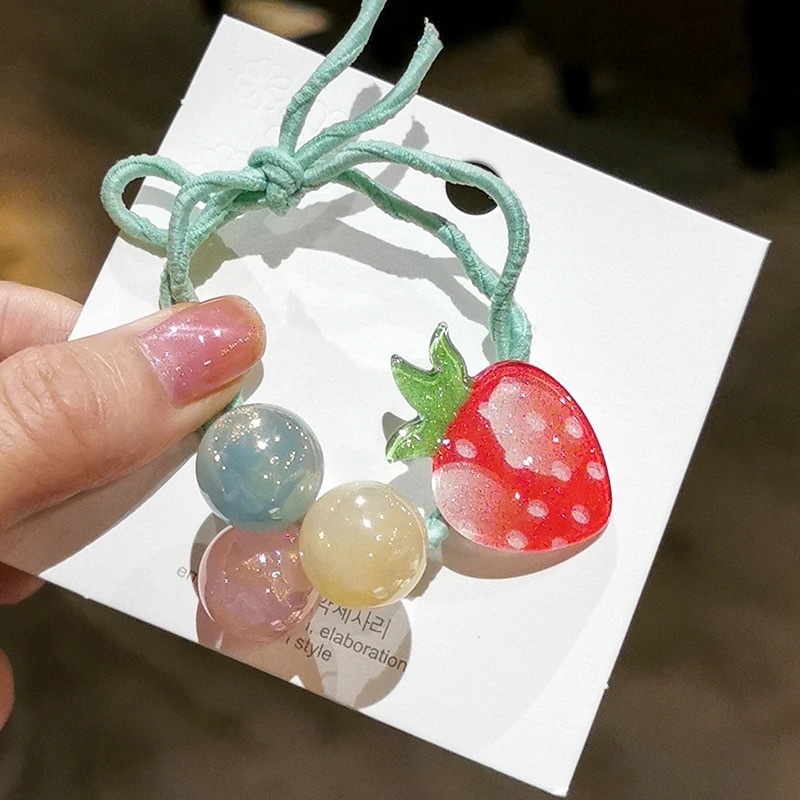 Arylic Material Fruit Pattern Cute Simple Summer Fruit Headband High Elastic Rubber Band Headdress