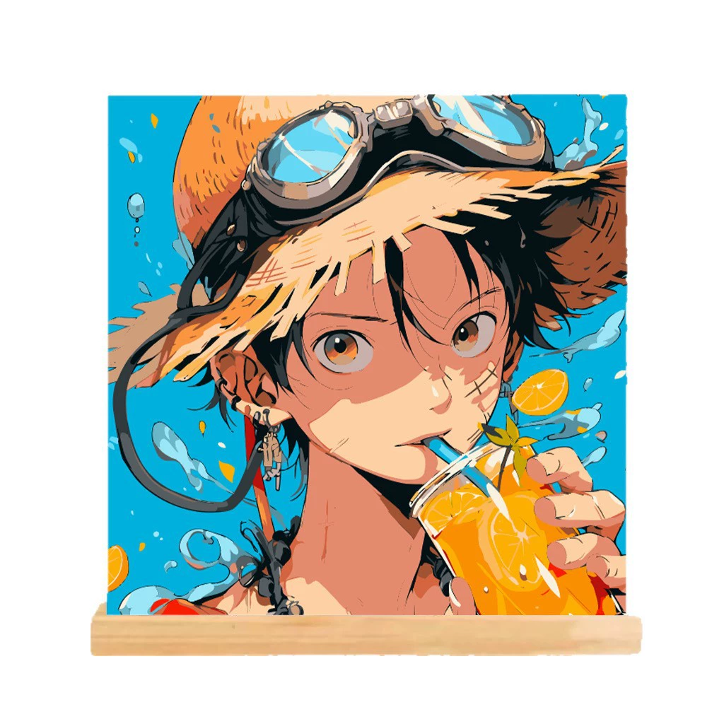 One Piece цифровая масляная живопись DIY раскраска, ручная роспись, Луффи Зоро, аниме-постер, ручная работа