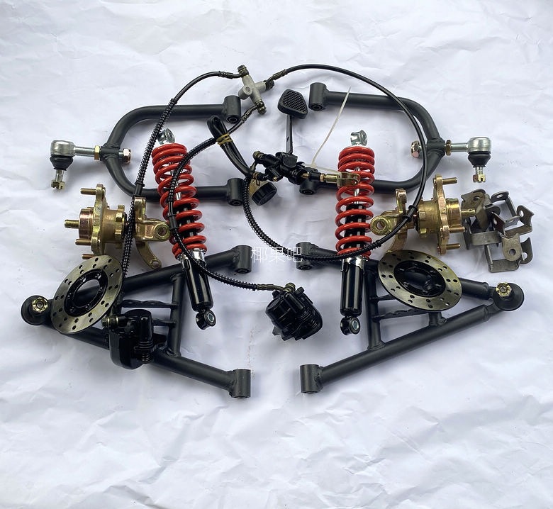 Modified four-wheel electric go-kart accessories, front suspension kit, Big Bull ATV rocker arm, foot brake, shock absorber