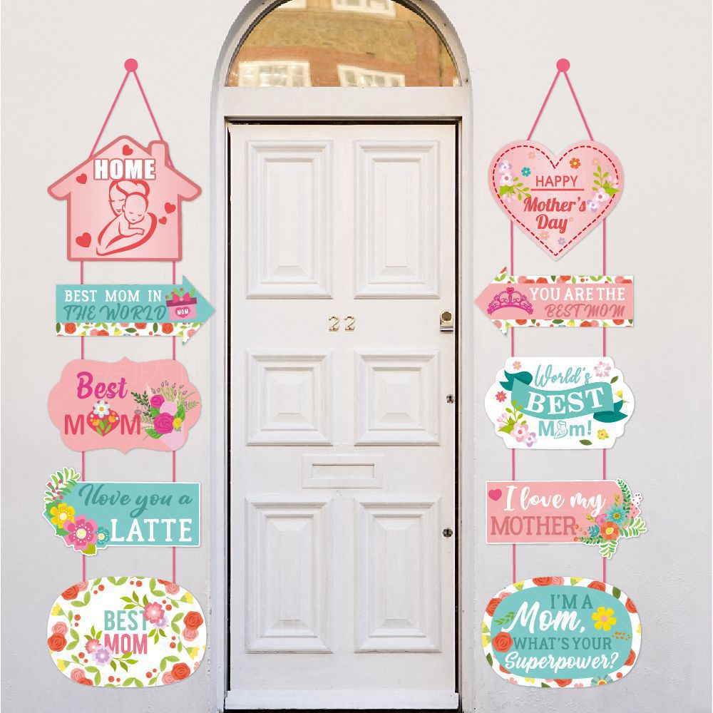 Mejor mamá Día de la madre decoración puerta ancho puerta colgante decoración Día de la madre escena ambiente diseño puerta enlace