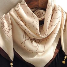 小方巾围巾棉麻磁吸扣丝巾女棉麻护脖子2025新款护颈百搭韩版领巾