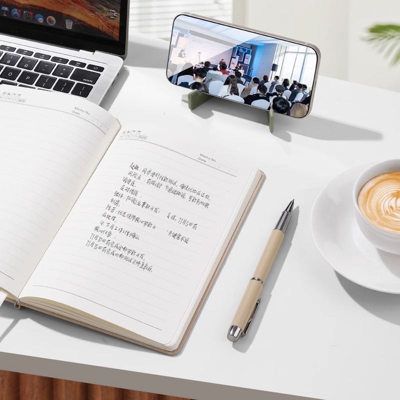 A5 portátil soporte para teléfono móvil bloc de notas suministros de oficina de negocios se pueden personalizar para imprimir logotipos, letras, pequeños cuadernos frescos