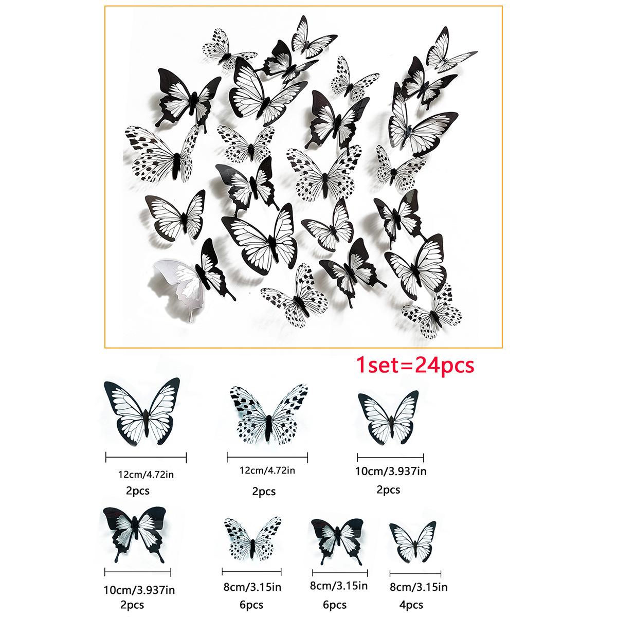 3D Three-Dimensional Black Textured Butterfly Festive Decorations For Living Room And Bedroom Wall Stickers Manufacturer_voghion.com