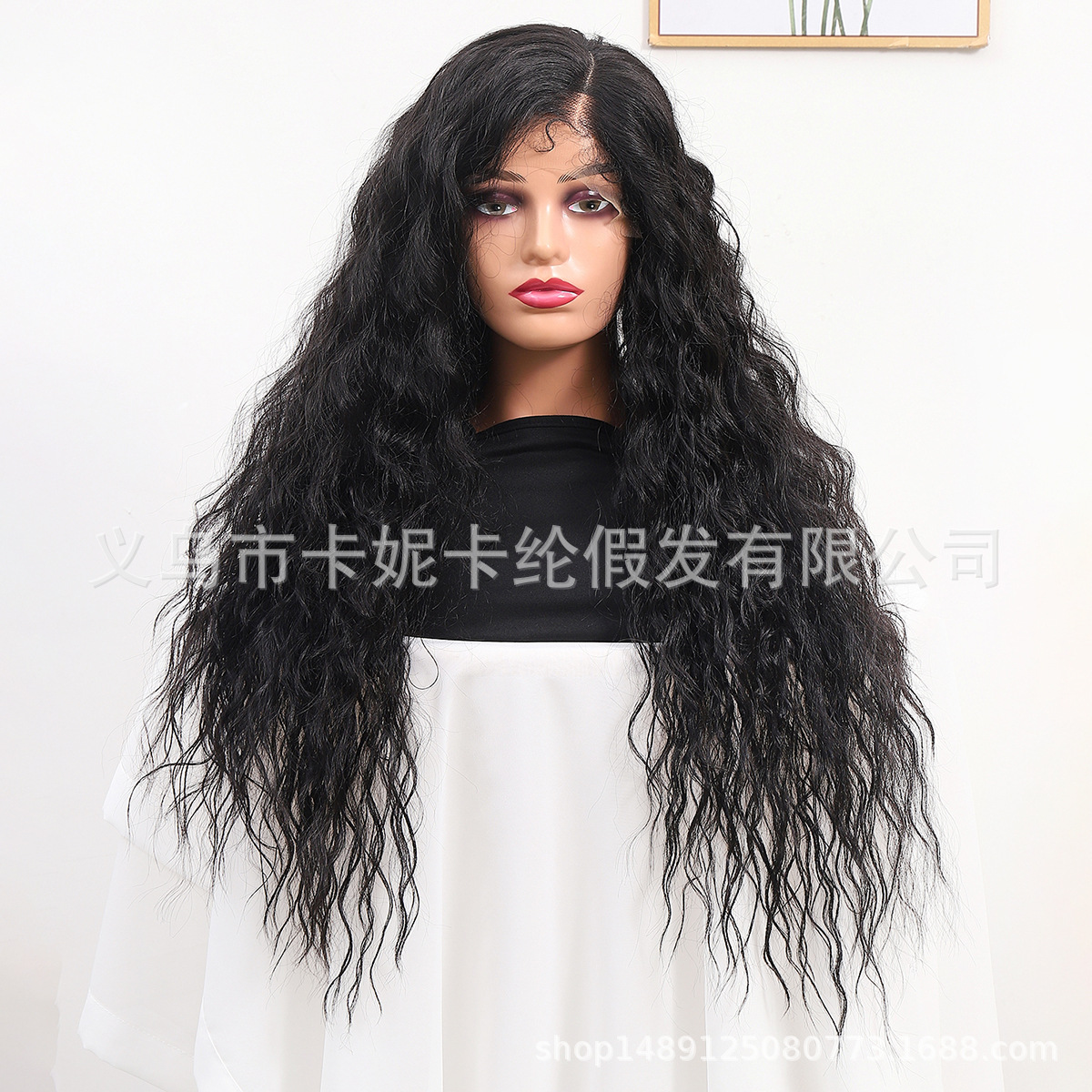 NEWLOOK nuevo estilo europeo y americano de ondas negras transfronterizas pelucas de cabello real de encaje.