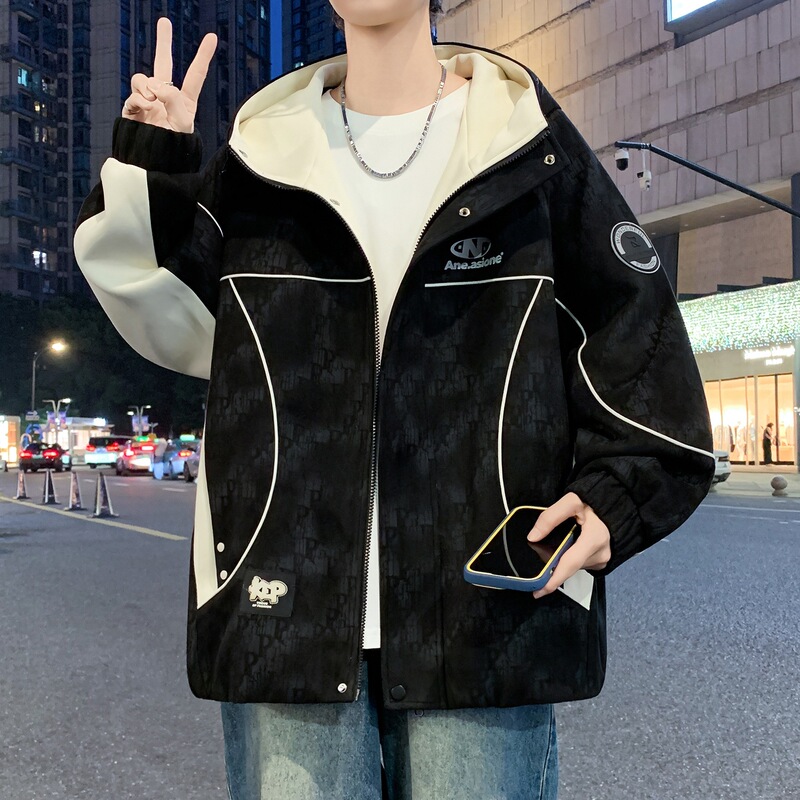 Stylish jacket for teenage boys, suitable for spring and autumn, ages 12 to 15, men's outerwear, trendy windbreaker for high school and middle school students Stylish jacket for teenage boys, suitable for spring and autumn, ages 12 to 15, men's outerwear, trendy windbreaker for high school and middle school students