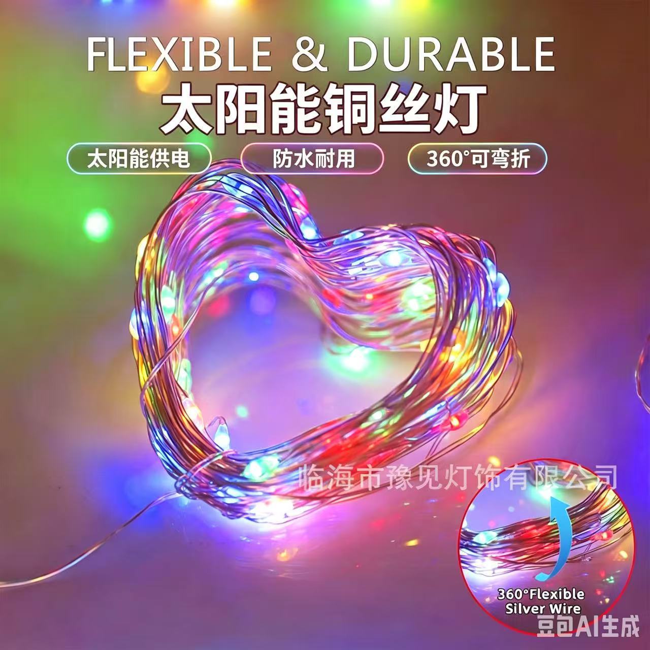 Wholesale Outdoor Led Solar Alloy String Lights Garden Lights Christmas Atmosphere Decoration Fairy Lights Light Strips