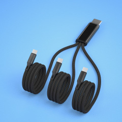 TYPE-C公転一モップ三携帯電話充電線pd車載急速充電線適用華為急速充電編組線66w