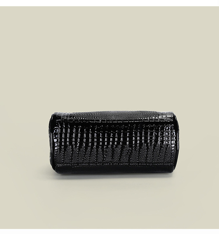 Borsa a tracolla multistrato transfrontaliera con motivo coccodrillo, cuscino Boston lucido, unica e alla moda, versatile, da portare a spalla_voghion.com