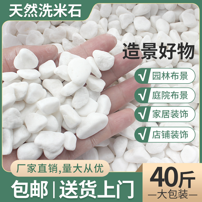 Natural White Stone Stone Large Pebbles Courtyard Paving Small White Stone Garden Dry Landscape White Stone