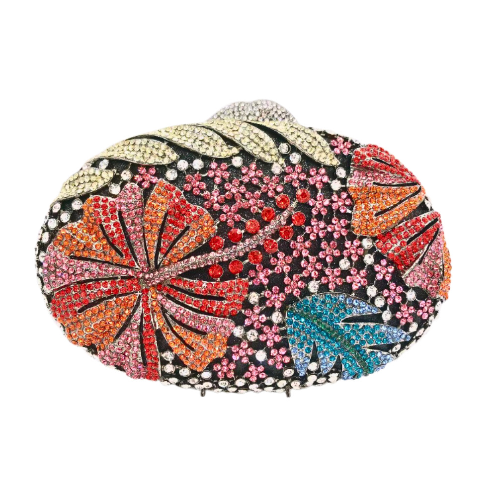 Bolsa de embrague hueco flor de diamante bolsas de banquete bolsas de maquillaje de diamante de lujo bolsas de mano de zafiro