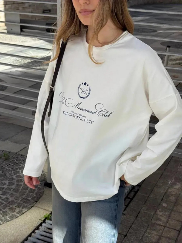 100%纯棉长袖t恤2025秋季欧美风洋气个性流行文艺印花宽松上衣女|undefined