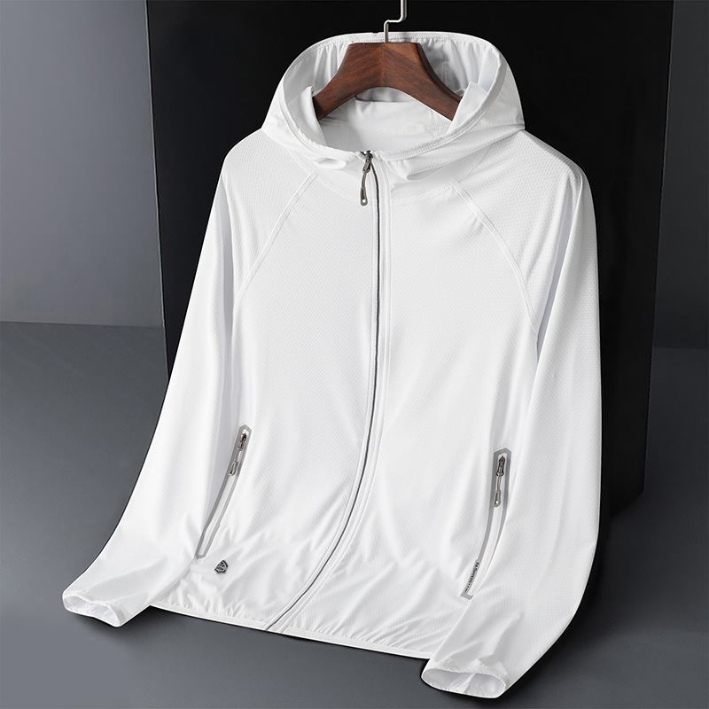 男性とカップルのための工場直販日焼け止め服夏薄い通気性抗 UV アイスシルク釣り日焼け止め服超薄型アウター|undefined