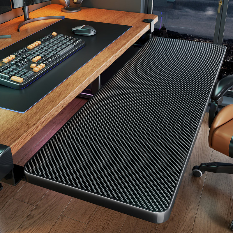 Under-desk keyboard tray, desktop extension board, drawer-style office workstation expansion panel, widening and lengthening extension Under-desk keyboard tray, desktop extension board, drawer-style office workstation expansion panel, widening and lengthening extension