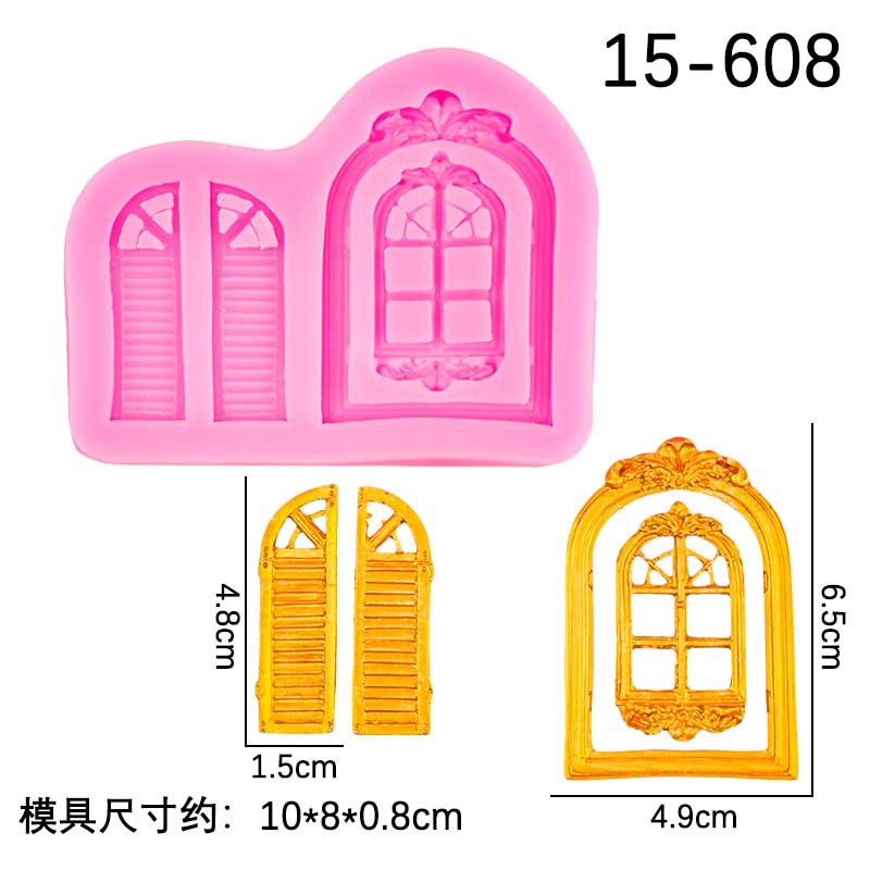 Marco de puerta de estilo europeo en relieve, borde de ventana, forma decorativa, molde de silicona, molde de pastel Pace para hornear fondant seco