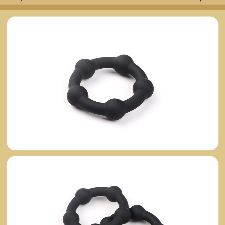 Silicone Locking Ring YFN-3316, Manual Glans Foreskin Blocker, Black — detail image 8