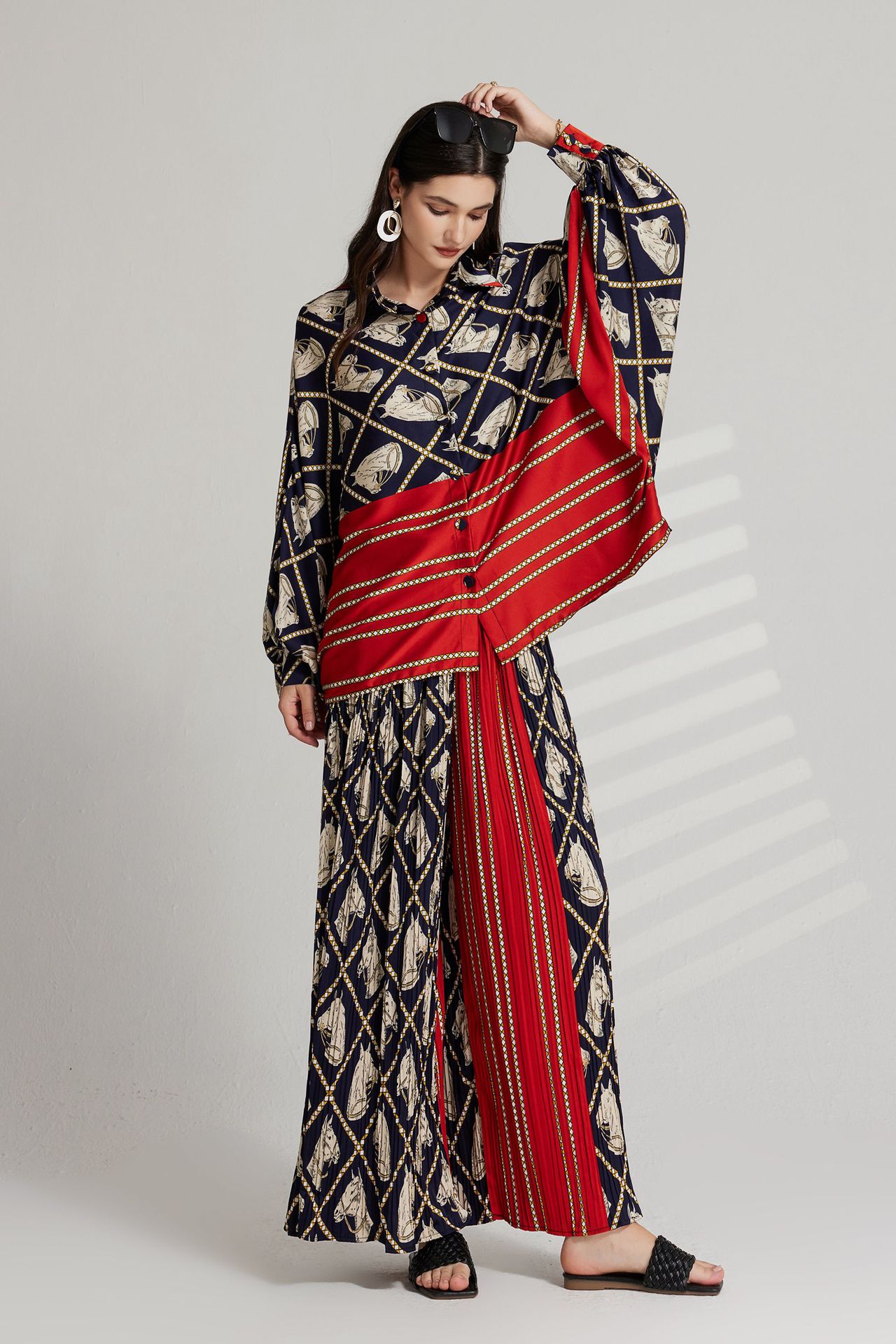 560g Weight Long Sleeve Sleeve Length Polyester Fabric Type Pant Co-ord Set Sets Type 2 Pieces Set Quantity Holiday, Street Occasion Turndown Neckline Loose Fit Type Printing, Flower Pattern Summer, Spring, Autumn Season Women's Gender Elegant, Basic Style Holiday Street Women's Elegant Basic Printing Flower Polyester Pant Co-ord Set Pants Sets 无