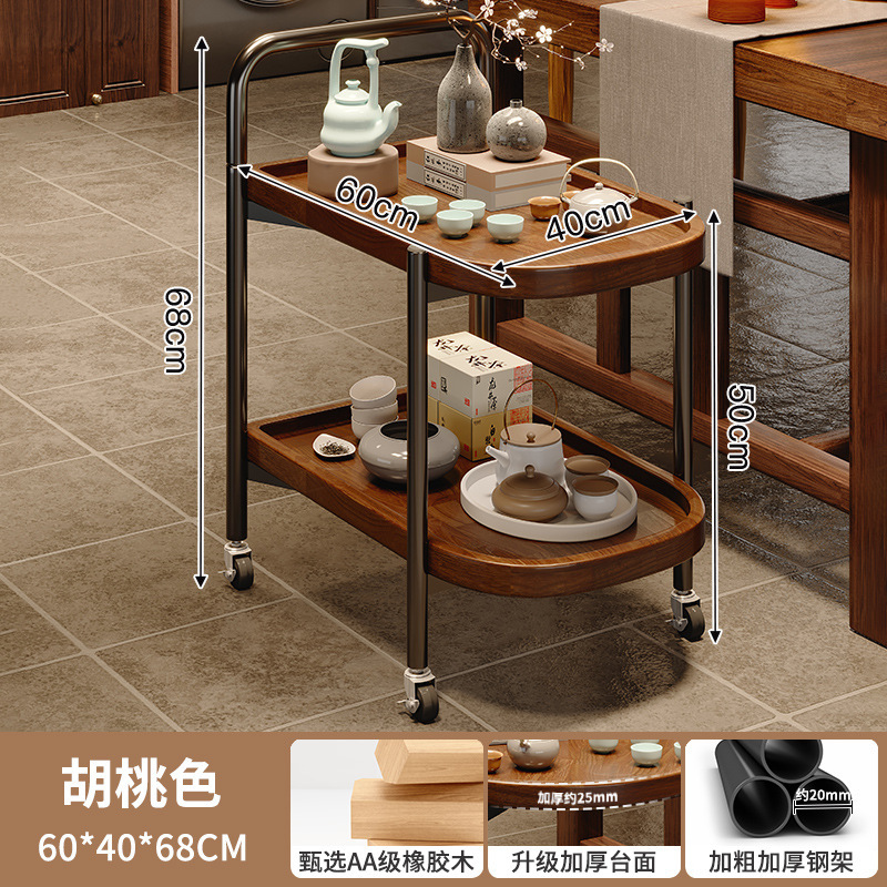 Mesas de té móviles de madera maciza, mesas de té pequeñas para el hogar, salones de té, armarios de té, ruedas universales, estantes para carros nuevos, balcones