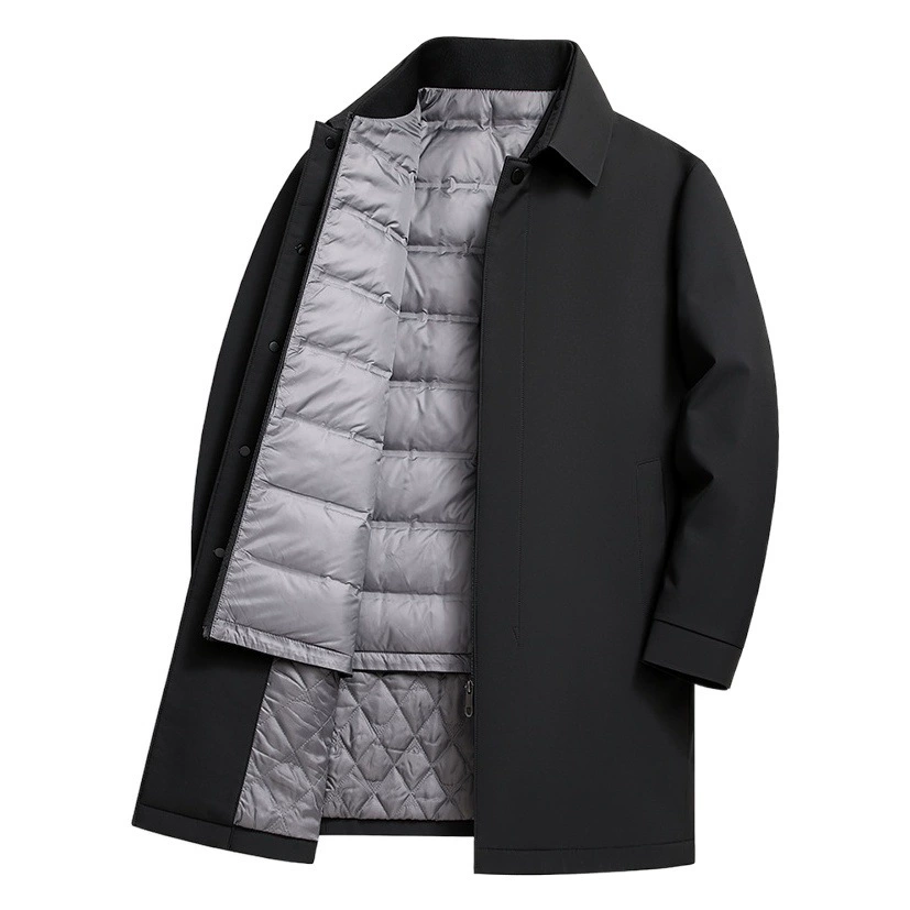 Три износа новый национальный стандарт утка кашемир длинный пуховик обезвредить внутреннее пальто отец