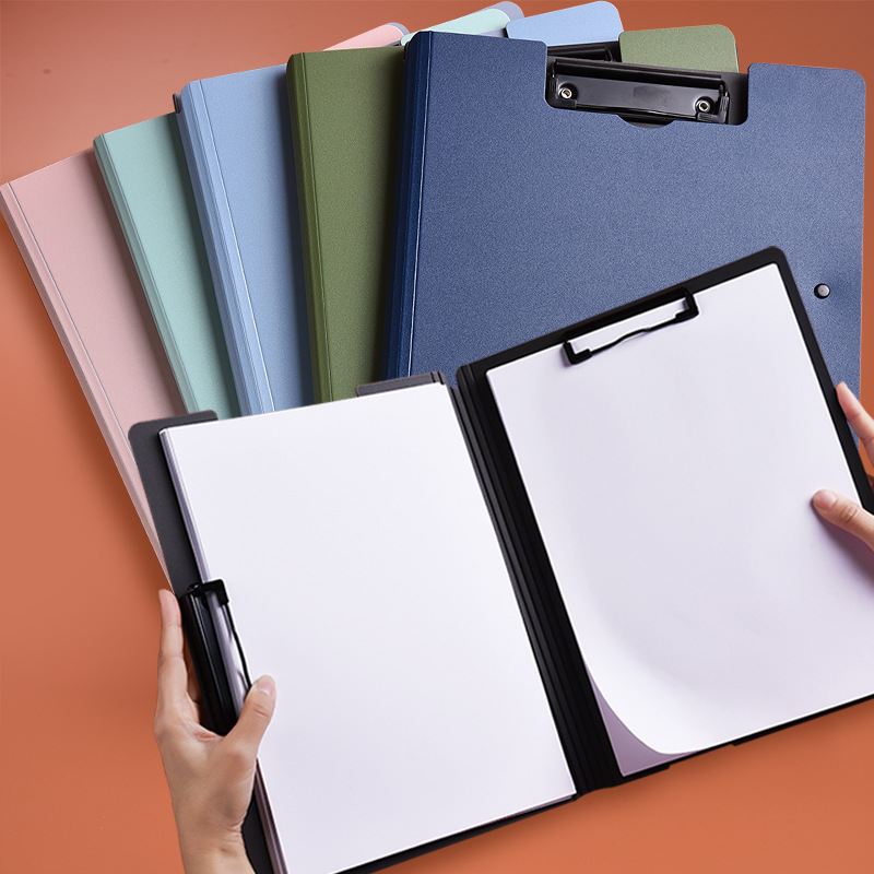 A4 carpeta al por mayor almohadilla de escritura para estudiantes engrosada carpeta de archivo de almacenamiento de datos de oficina de gran capacidad de plástico